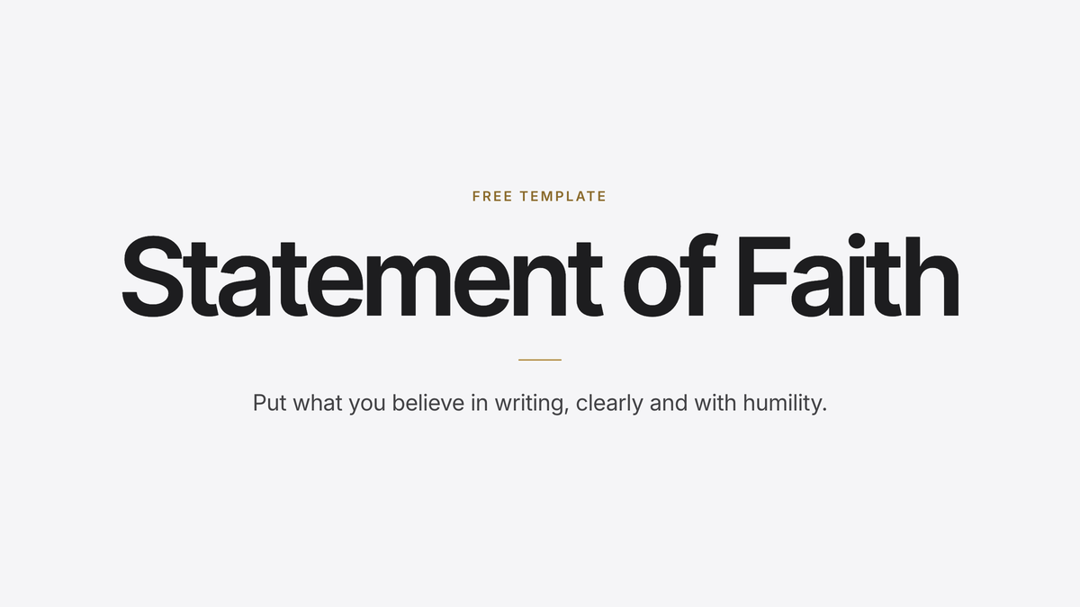 Statement of Faith free template