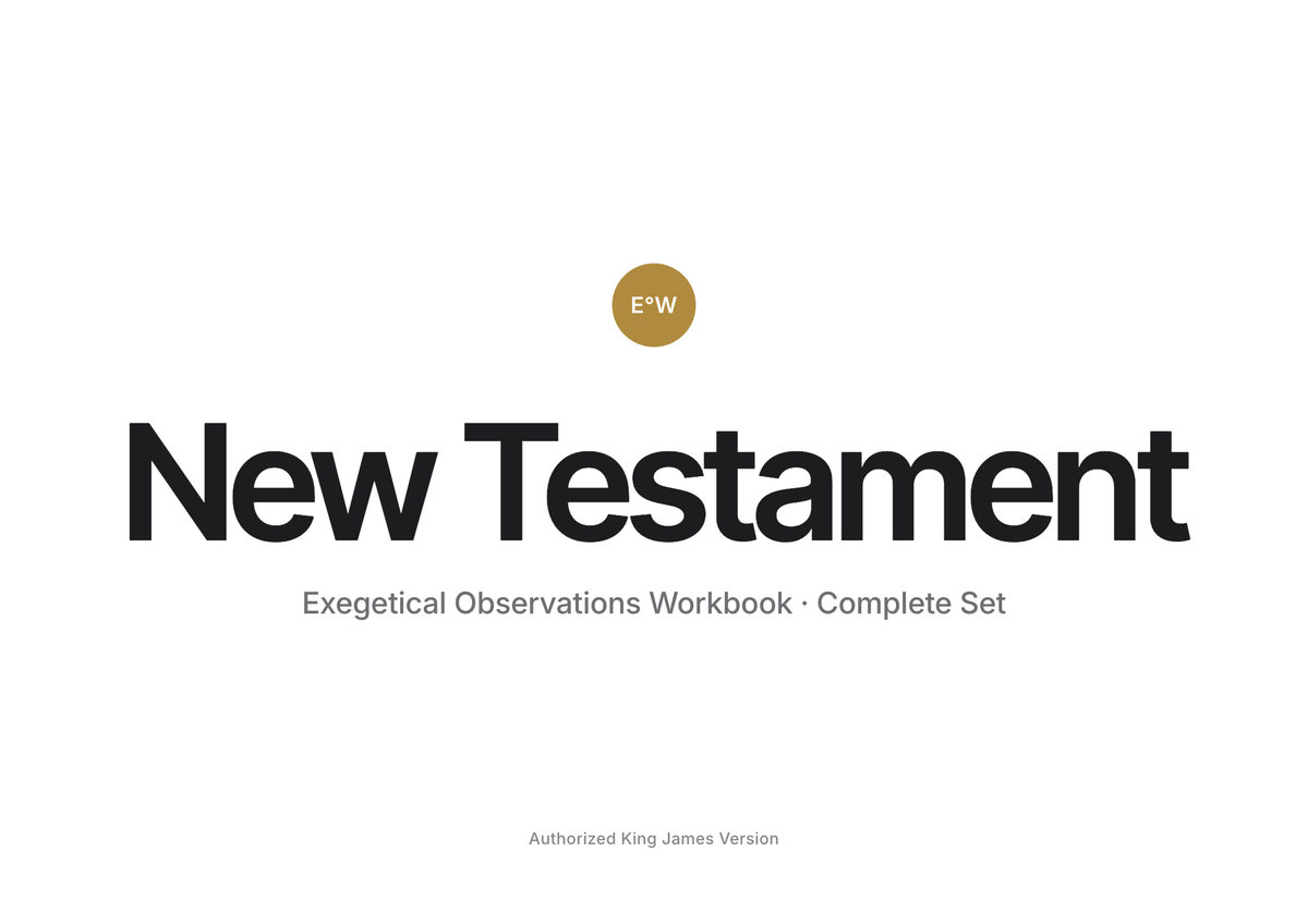 Exegetical Observations Workbook, King James Version
