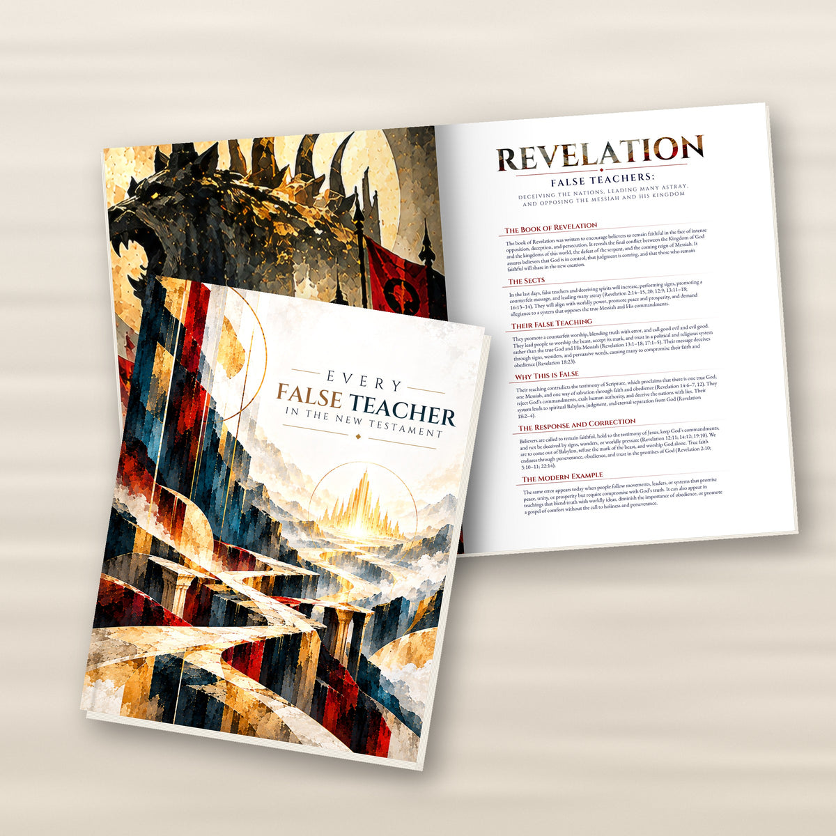The book on a table, open to Revelation