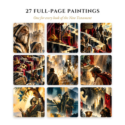 27 full-page paintings, one for every book of the New Testament