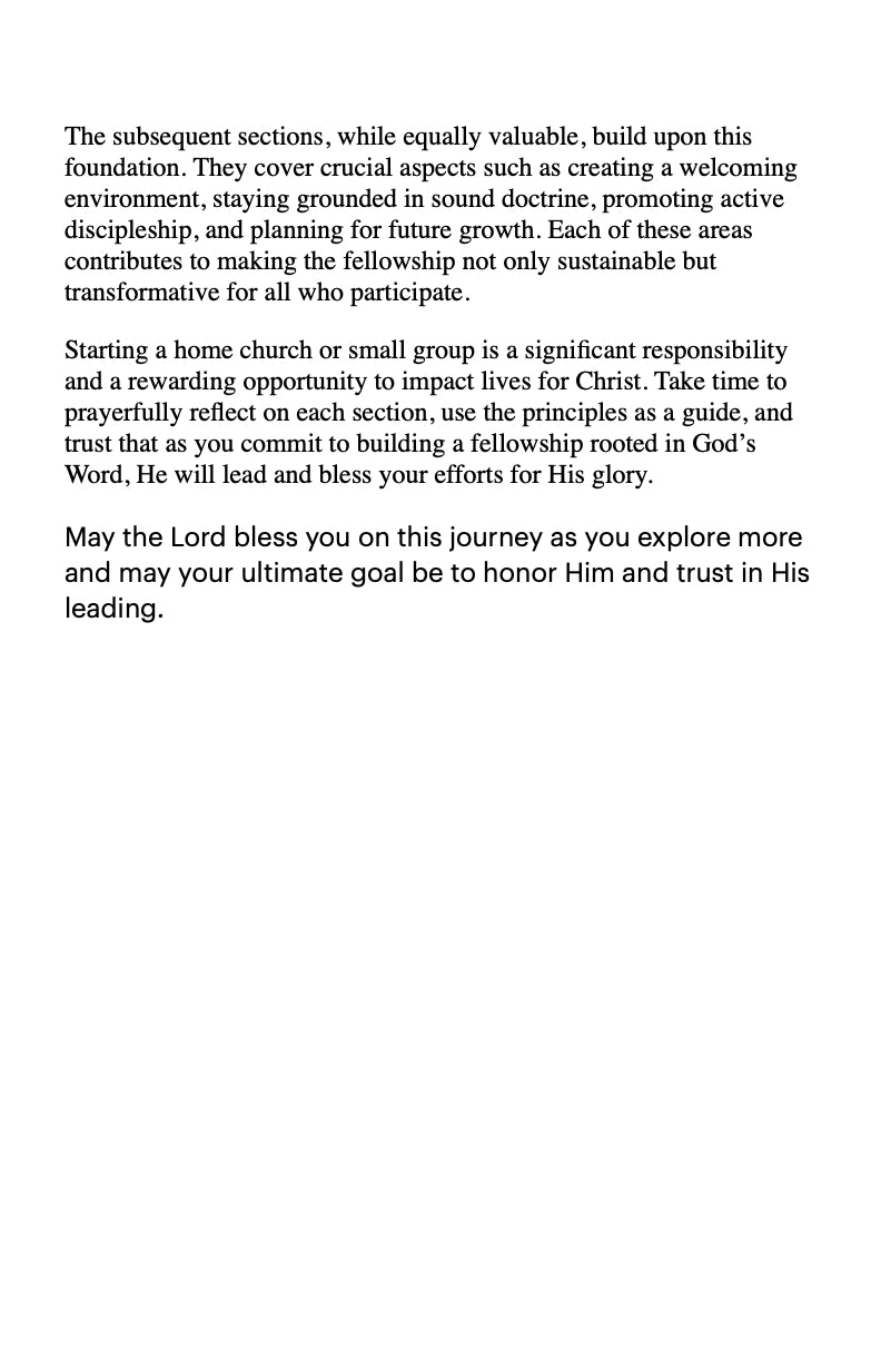 Starting a Home Fellowship