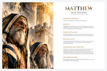 Inside the book: Matthew, the Pharisees and Sadducees